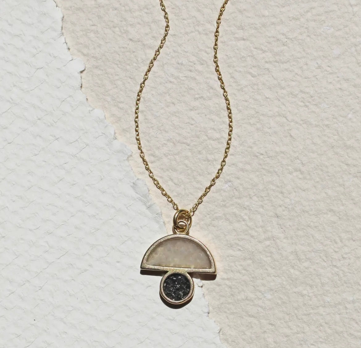 Petite Geometric Mushroom Necklace by Cameoko