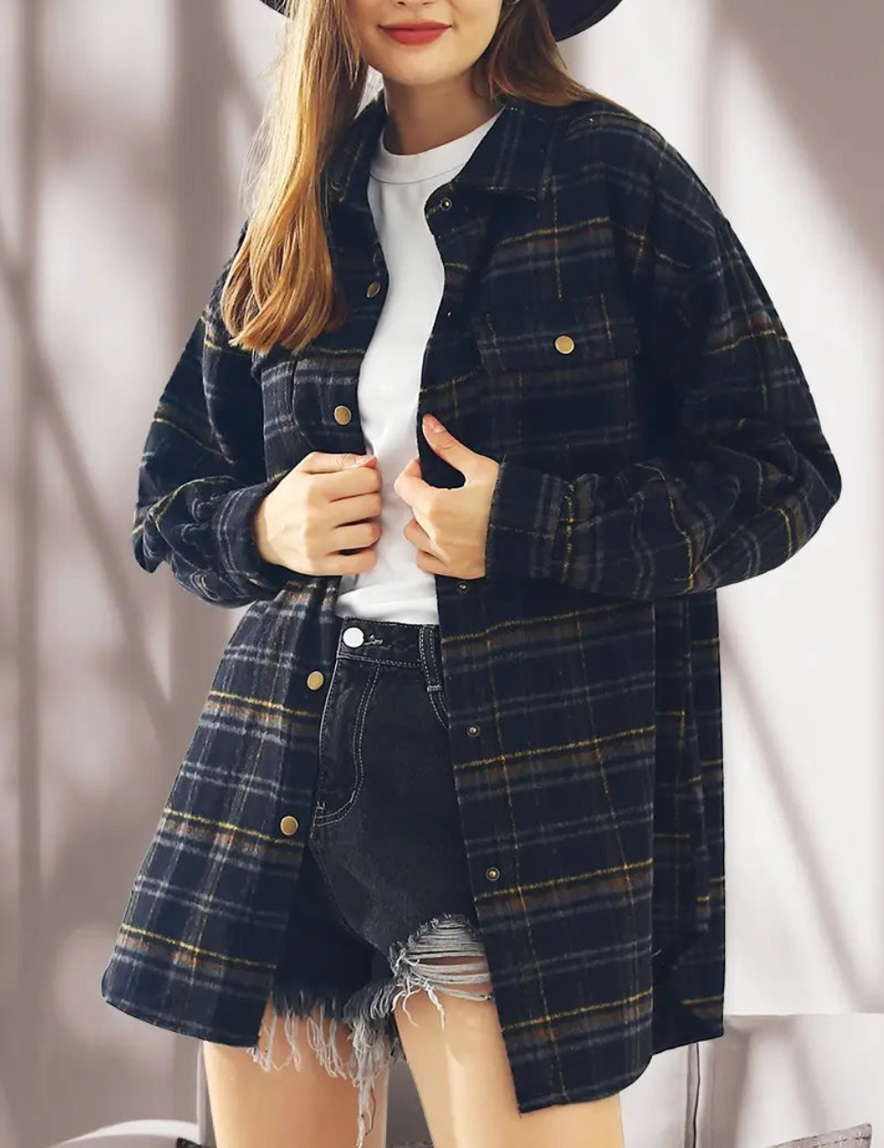 Black Plaid Shacket 