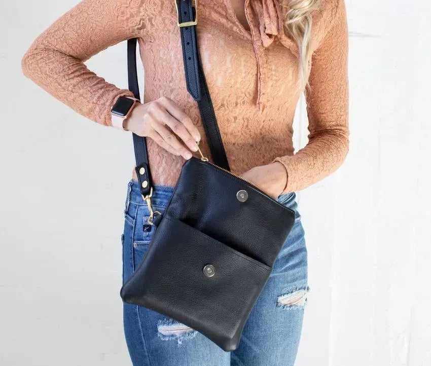 Fold Over Crossbody Clutch by Lifetime Leather Co. 