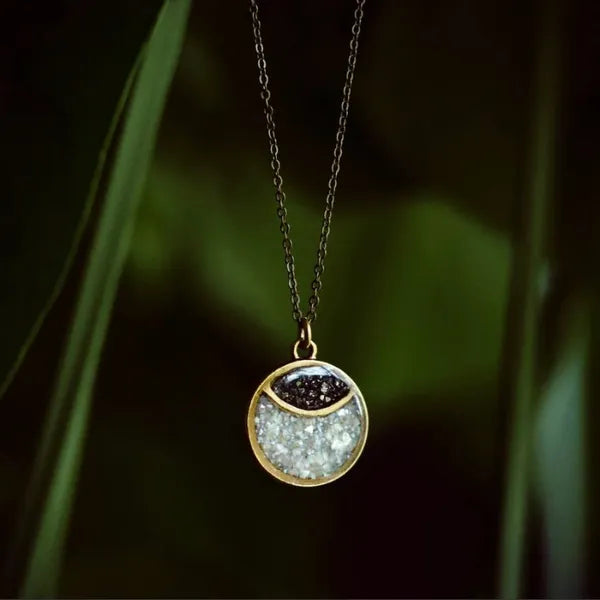 Marquise Moon Eye Necklace in Pyrite by Cameoko