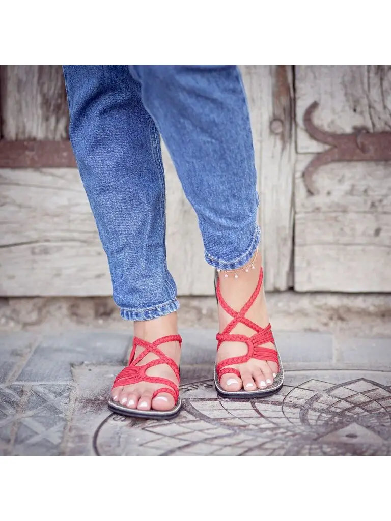 Palm Leaf Flat Summer Sandals by Plaka