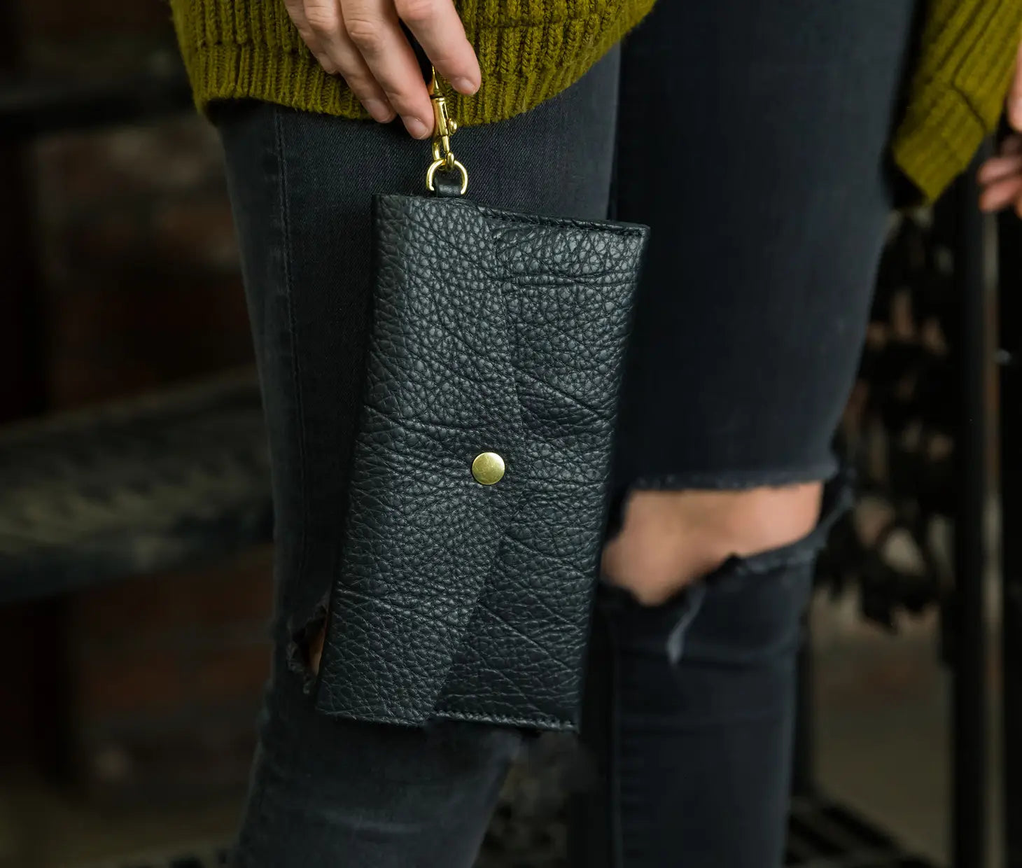 Leather Clutch Wallet in Black by Lifetime Leather Co.