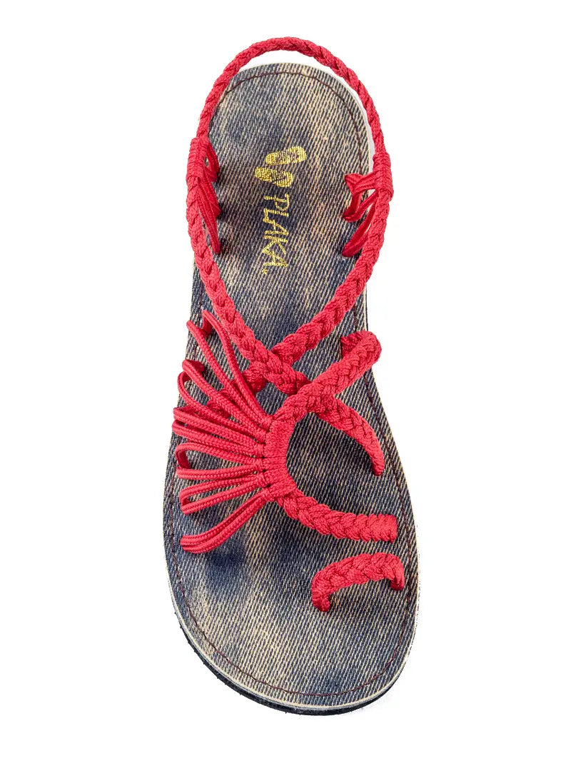 Palm Leaf Flat Summer Sandals by Plaka