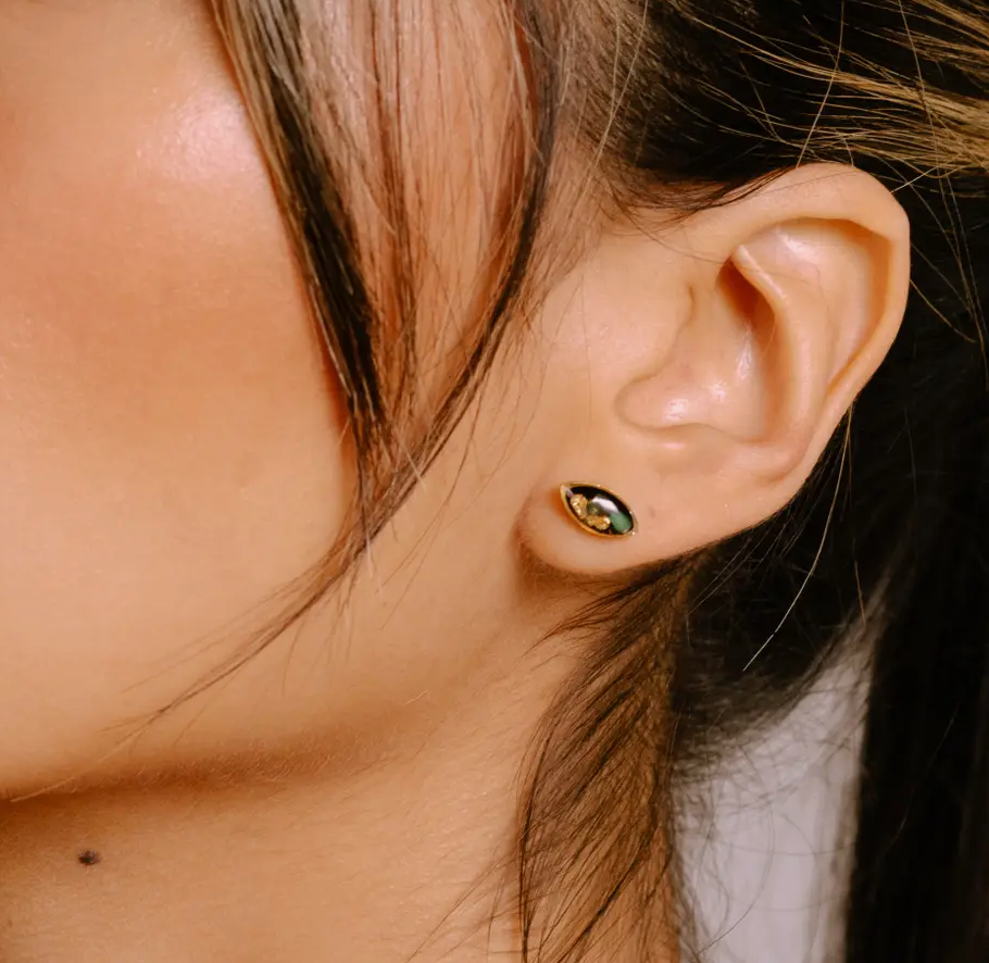 Opal Marquise Post Earrings by Cameoko Jewelry