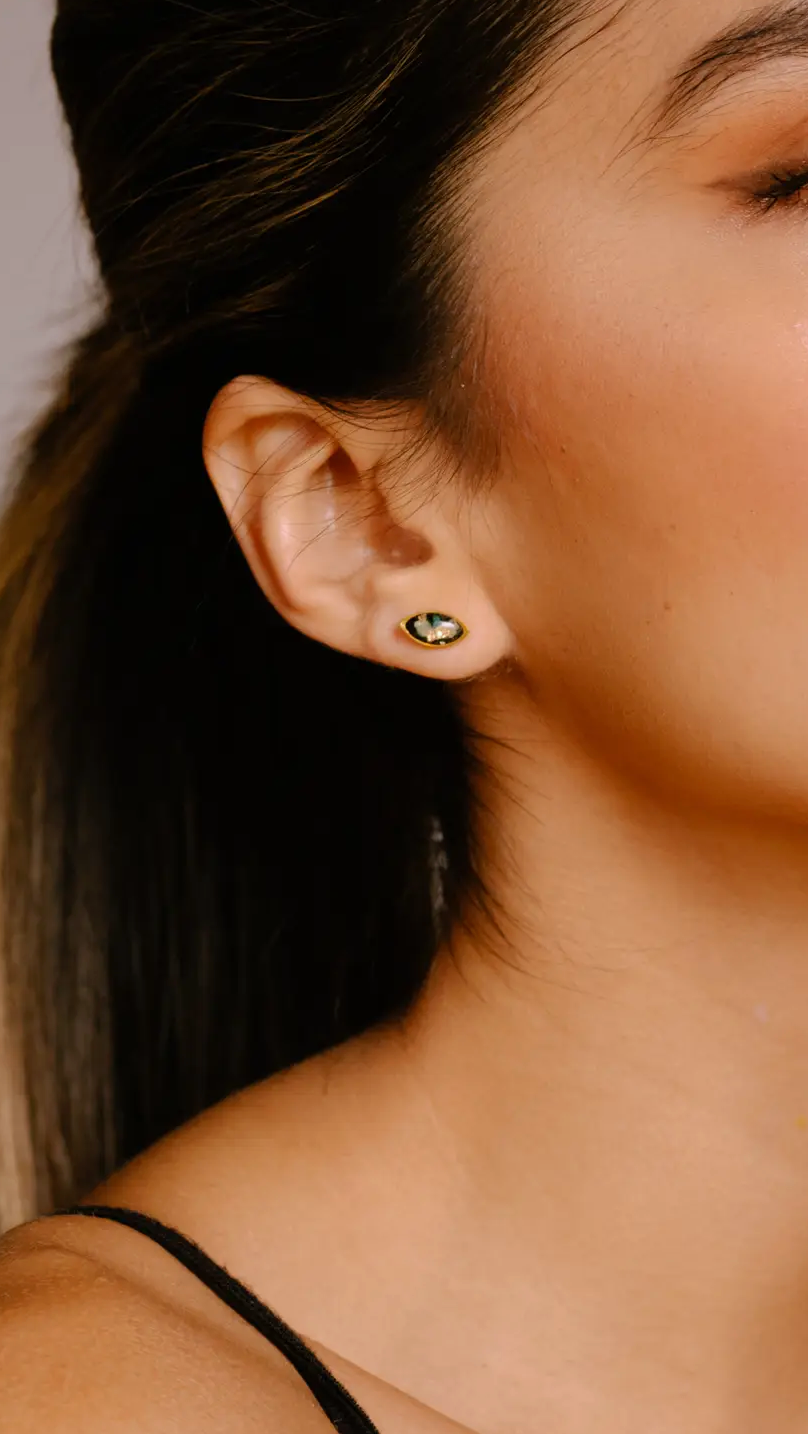 Opal Marquise Post Earrings by Cameoko Jewelry