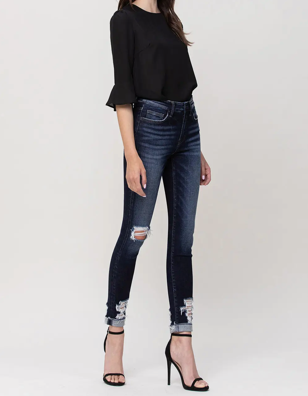 Mid Rise Skinny Crop with Cuff