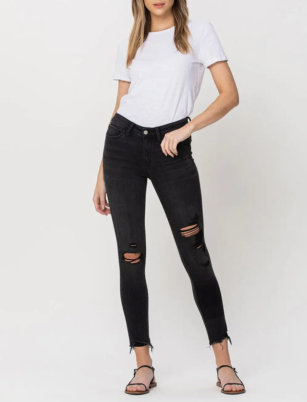 Mid Rise Skinny Crops