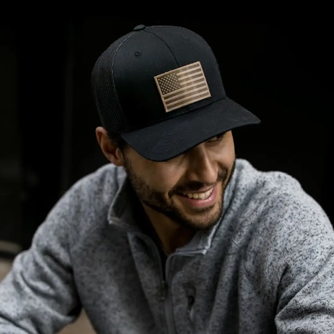American Flag Snapback Hat by Range Leather Co.