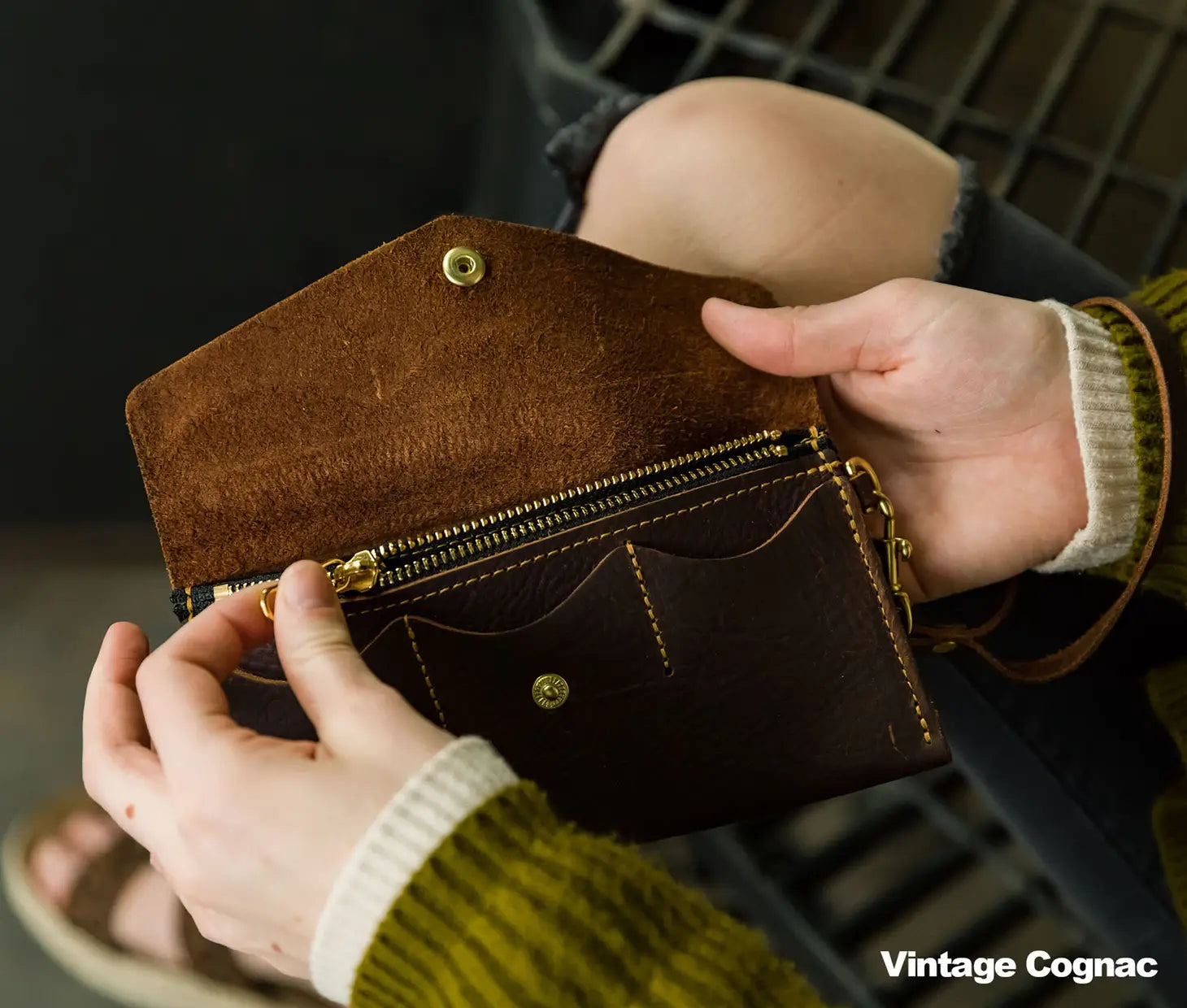 Leather Clutch Wallet in Cognac by Lifetime Leather Co.